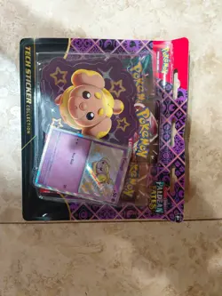Pokemon TCG Paldean Fates Tech Sticker Collection 3 Pack Blister Fidough - Image 1