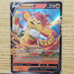 The Pokemon TCG Simisear V 022/159 Crown Zenith Ultra Rare Holo EN HP210 - Image 1