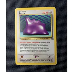 Pokemon Ditto Fossil 18/62 Rare Unlimited Regular English 50 HP Basic - Image 1
