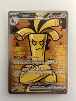 🔥Pokemon Paradox Rift Gholdengo ex 252/182 Special Illustration Rare SIR NM+🔥 - Image 1