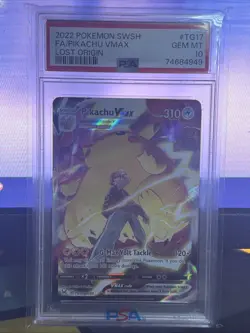 2022 Pokemon Lost Origin Pikachu Vmax Full Art #TG17 PSA 10 Trainer Gallery - Image 1