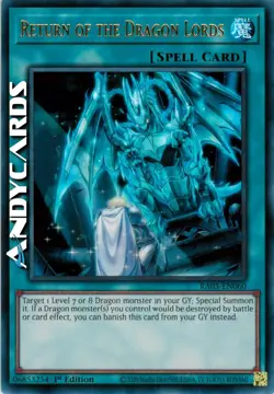 RETURN OF THE DRAGON LORDS • Ultra R • RA03 EN060 • 1Ed • Yugioh! • ANDYCARDS - Image 1
