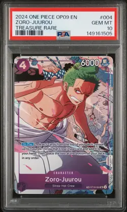 2024 ONE PIECE OP09-EMPERORS IN THE NEW WORLD TREASURE RARE ZORO-JUUROU PSA 10 - Image 1