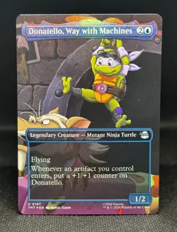 Donatello Way with Machines 197 Borderless Foil TMNT Magic the Gathering - Image 1