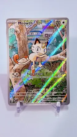 Meowth 106/094 Illustration Rare Phantasmal Flames Pokemon TCG NM - Image 1