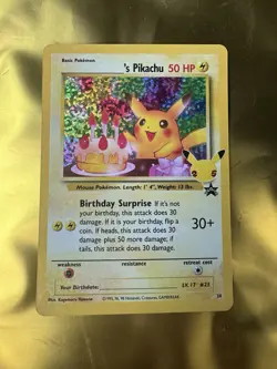 ___'s Pikachu Birthday 24/53 Celebrations Classic Collection NM Holofoil Pokemon - Image 1