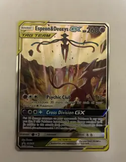 Pokemon TCG Espeon & Deoxys GX SM240 Black Star Promo Holo - Image 1