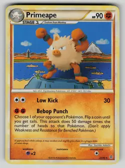 Primeape 22/95 Rare HGSS Unleashed Pokemon NM - Image 1