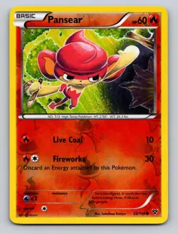 Pansear 22/146 Common XY Pokemon Reverse Holo LP - Image 1