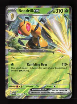 Beedrill ex 003/086 Double Rare ME04: Chaos Rising Pokemon Near Mint - Image 1