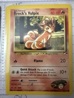 Pokemon TCG Brock's Vulpix 073/132 Gym Heroes Common 40 HP Basic English 2000 - Image 1