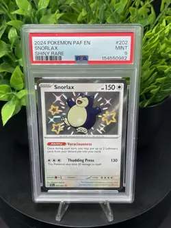Snorlax 202/091 Pokemon Paldean Fates Shiny Rare Holo PSA 9 2024 🔥 - Image 1
