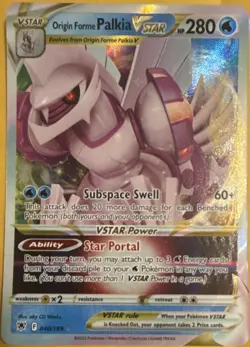Pokemon Origin Forme Palkia VSTAR Ultra Rare Holo 040/189 Astral Radiance Card - Image 1