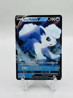 🔥Pokemon TCG-Alolan Vulpix V-Silver Tempest-033/195-Holo-Ultra Rare-M/NM!🔥 - Image 1