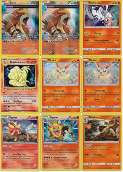 HOLO RARE 9 CARD LOT ALL FIRE WITH ENTEI NM - Image 1