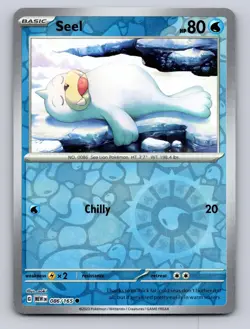 Seel 086/165 Common 151 Pokemon Reverse Holo NM - Image 1