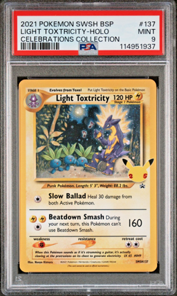 Pokemon TCG: Celebrations - Light Toxtricity SWSH 137 Cosmos Holo Promo [PSA 9] - Image 1