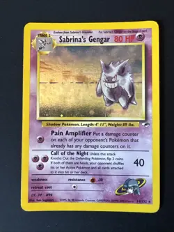 Pokemon Sabrina's Gengar - LP/MP - Gym Heroes Unlimited Holo Rare 14/132 - Image 1