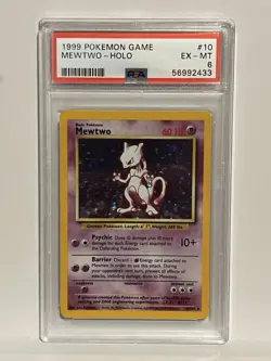 1999 Pokemon TCG Mewtwo 10/102 PSA 6 EX-MT Rare Holo Base Set - Image 1