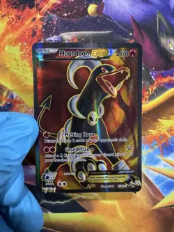Houndoom EX 153/162 Ultra Rare Full Art Holo XY Breakthrough Pokemon TCG 2015 - Image 1