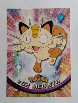 Meowth #52 Topps TV Animation Edition Pokemon Pink Label - Image 1