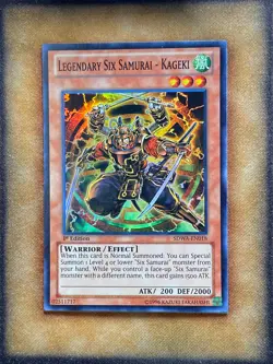 Yugioh Legendary Six Samurai - Kageki SDWA-EN018 Super Rare 1st Ed NM - Image 1