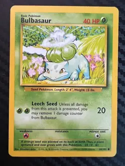 Pokemon TCG Bulbasaur Base Set 44/102 Regular Unlimited Common HP - Image 1