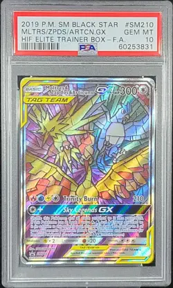 ✨ PSA 10 GEM MINT 2019 Pokemon SM210 Moltres & Zapdos & Articuno GX - Image 1