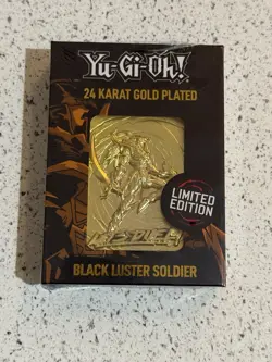 Yu-Gi-Oh! 24k Gold Plated Black Luster Soldier Metal Card Limited Edition /5000 - Image 1