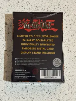 Yu-Gi-Oh! 24k Gold Plated Black Luster Soldier Metal Card Limited Edition /5000 - Image 2