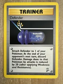 Defender 109/130 Uncommon Base Set 2 Pokemon NM 2000 Vintage WOTC - Image 1