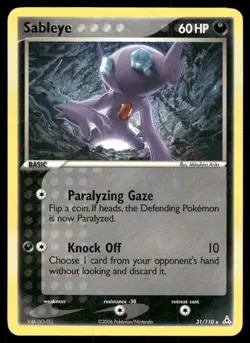 2006 Pokemon Sableye Rare Holon Phantoms 31/110 DMG - Image 1