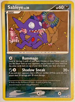 Sableye Non Holo Uncommon 63/132 Secret Wonders HP/DMG Pokemon TCG - Image 1
