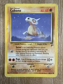 Cubone 70/130 Common Base Set 2 Pokemon HP 2000 Vintage WOTC - Image 1