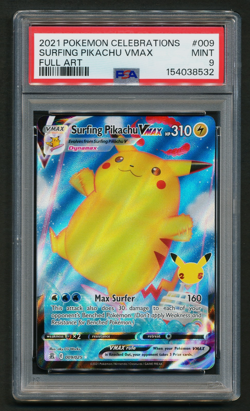 Surfing Pikachu VMAX 009/025 Pokemon 2022 Celebrations PSA 9 MINT - Image 1