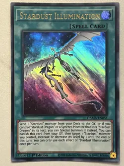 Yugioh Stardust Illumination UR 1st Ed. DAMA-EN051 MINT ships in top loader - Image 1