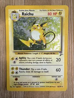 Raichu 16/130 Base Set 2 Holo Rare Pokemon TCG Vintage WOTC - HP - Image 1