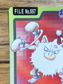 Pokemon Carddass Card Primeape File No.57 Bandai Pocket Monsters 1997 - Image 3
