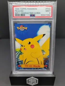 1999 Topps Pokemon Series 1 Character Cards #TV2 Pikachu PSA 9 Mint - Image 1
