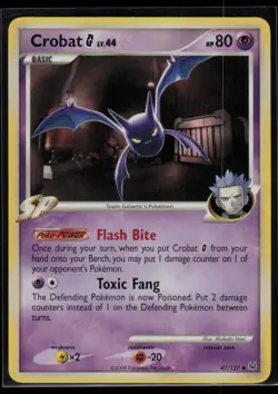 Crobat G Lv. 44 47/127 Platinum Pokemon TCG LP - Image 1