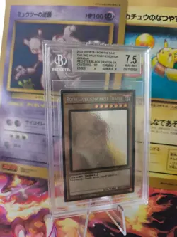 Yu-Gi-Oh Ghost Rare Karte Card Red Eyes Black Dragon Rotaugiger Beckett BGS 7.5 - Image 1