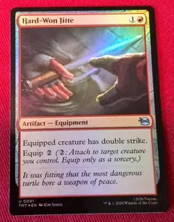 Magic The Gathering TMNT Hard-Won Jitte 0091 Uncommon Card Foil Version NM-MINT - Image 1
