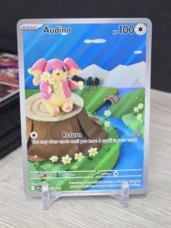 Pokemon Card TCG Audino 151/086 SV: Black Bolt Illustration Rare Holo NM - Image 3