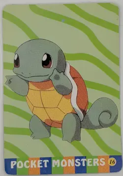 Vintage 1990s Pokemon Pocket Monsters Raichu Prism Sticker Card #12 w/ Squirtle - Image 3