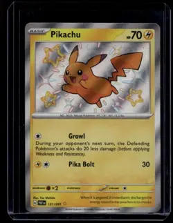 Pokemon TCG Pikachu 131/091 Paldean Fates Shiny Rare NM - Image 1