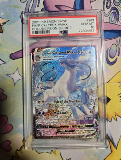 Pokemon Ice Rider Calyrex VMAX Alt Art Secret Rare PSA 10 203/198 EN Holo - Image 1