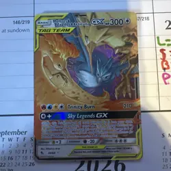Pokemon Moltres Zapdos Articuno Tag Team GX 44/68 Ultra Rare Holo - Image 1