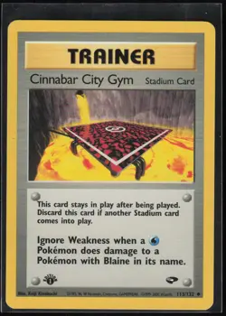 Cinnabar City Gym 113/132 Uncommon Gym Challenge Pokemon 1st Edition LP - Image 1