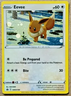 POKEMON SWORD & SHIELD EEVEE BLACK STAR PROMO COSMOS SWIRL HOLO SWSH190 NM+ 🌀 - Image 1
