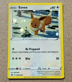 POKEMON SWORD & SHIELD EEVEE BLACK STAR PROMO COSMOS SWIRL HOLO SWSH190 NM+ 🌀 - Image 4